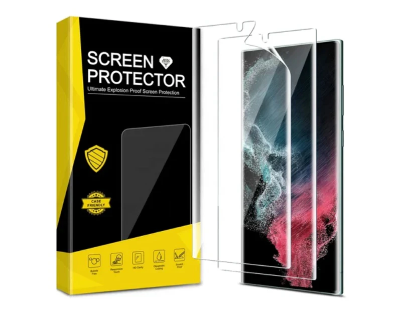 [2-Pack] Hydrogel Screen Protector for Samsung Galaxy S23 FE (6.8 inch) Fingerprint Unlock Flexible TPU-For S23 FE