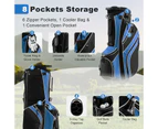 Costway Golf Stand Cart Bag w/6 Way Divider Carry Organizer Pockets Storage Navy