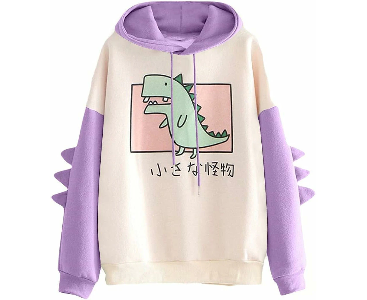 Women's Dinosaur Sweatshirt Long Sleeve Splice Tops Cartoon Cute Hoodies Teens Girls Casual Pullover