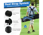 Costway Golf Stand Cart Bag w/6 Way Divider Carry Organizer Pockets Storage Navy