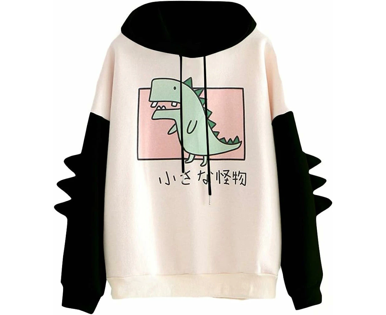 Women's Dinosaur Sweatshirt Long Sleeve Splice Tops Cartoon Cute Hoodies Teens Girls Casual Pullover