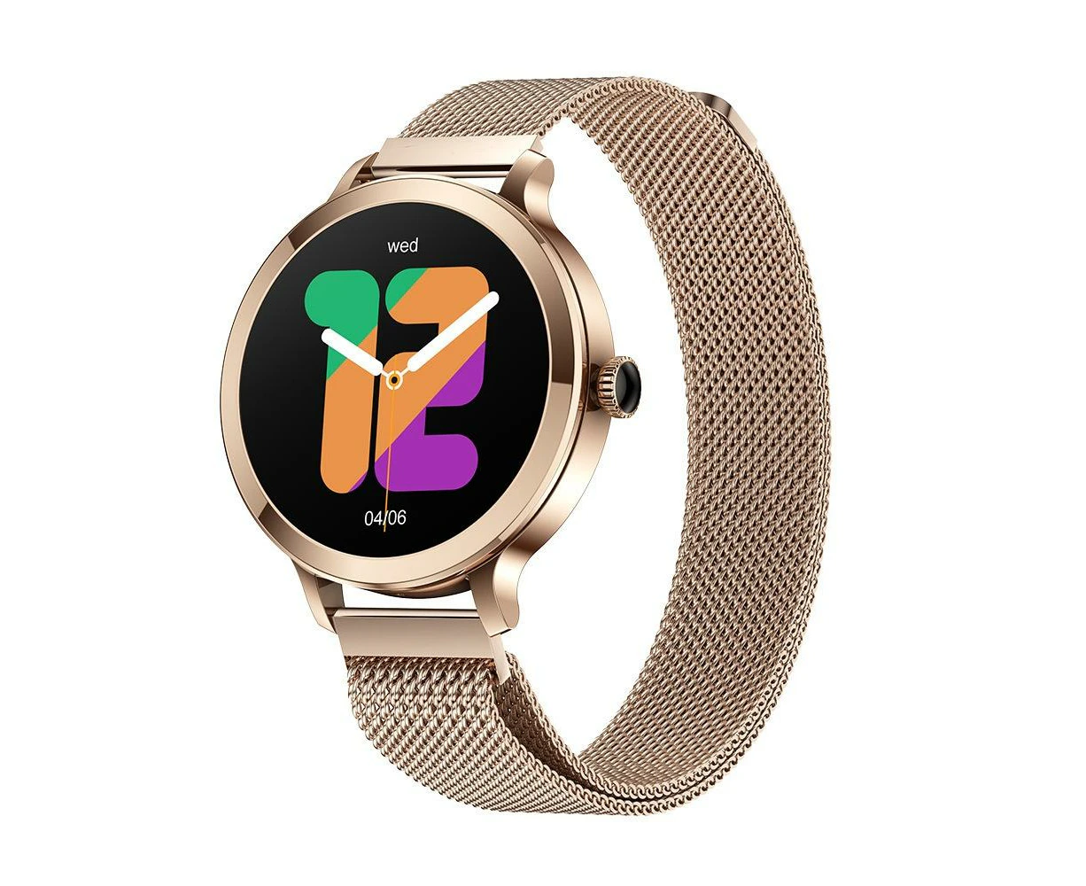 Smart Watch for Women, 1.106" AMOLED, Calls, IP68 Waterproof, 100+ Sports Modes, Heart Rate/SpO2, iOS/Android (Rose Gold)