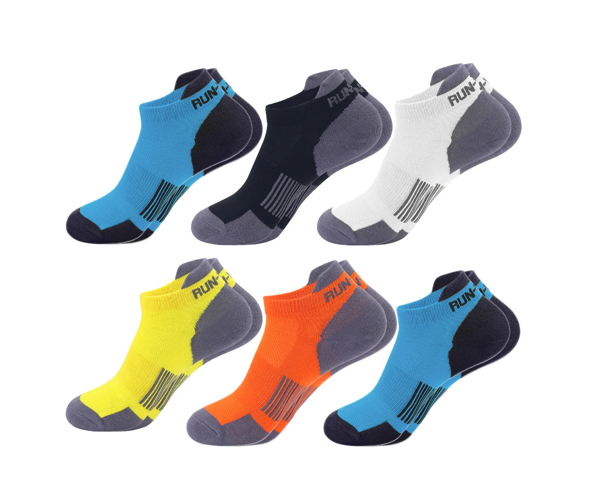 6 pairs of cotton socks Men's four seasons shallow mesh breathable sweat-absorbing fitness socks Running socks