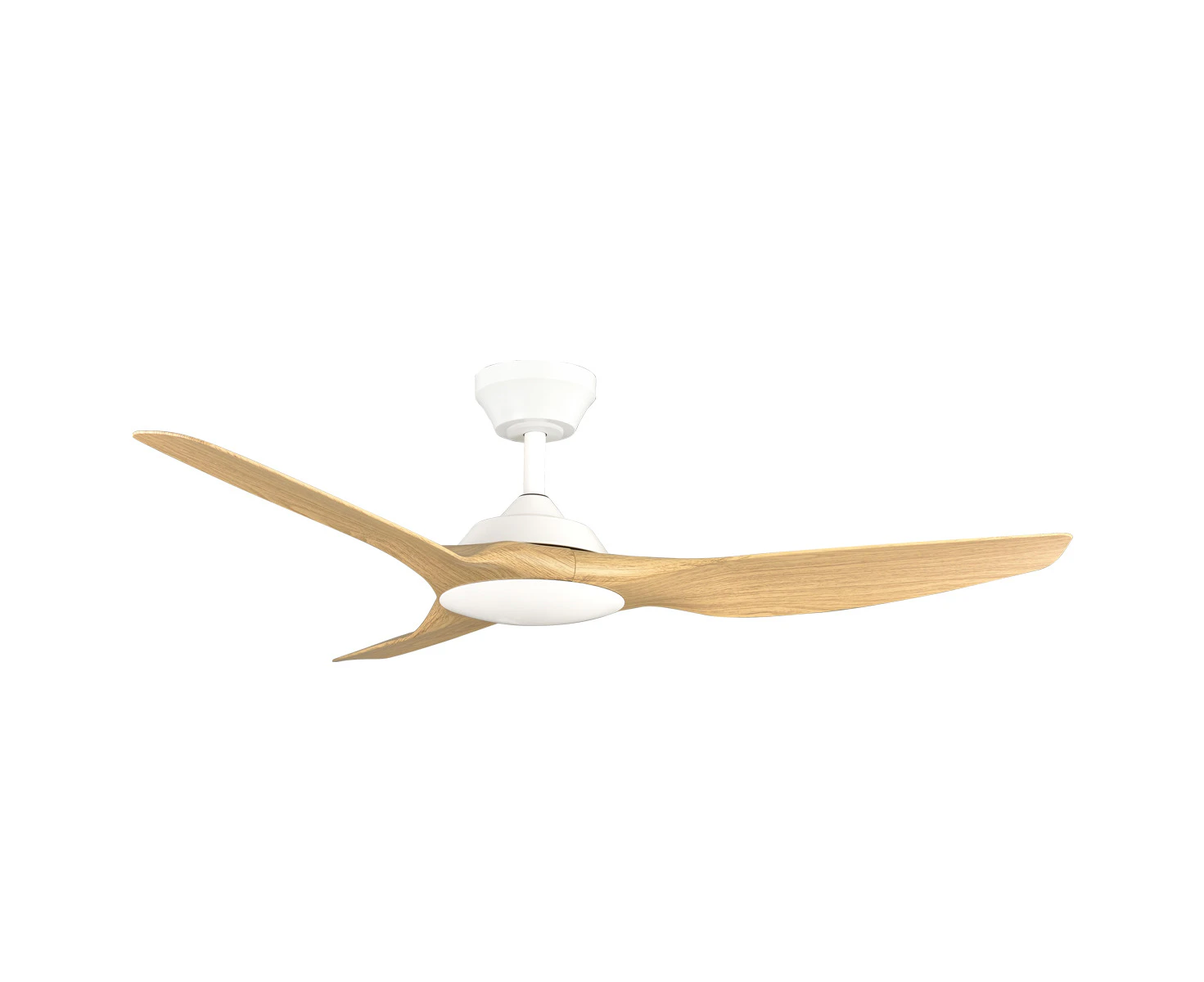 Fanforce Capri II 64" Smart DC Ceiling Fan - Matte White/Oak