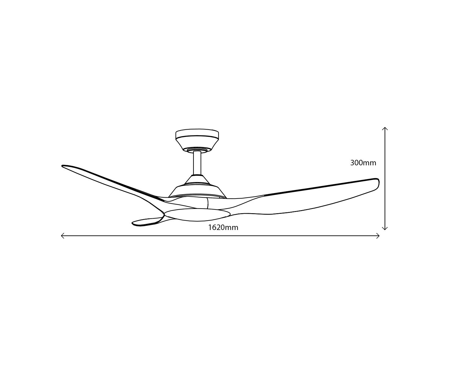 Fanforce Capri II 64" Smart DC Ceiling Fan - Matte Black