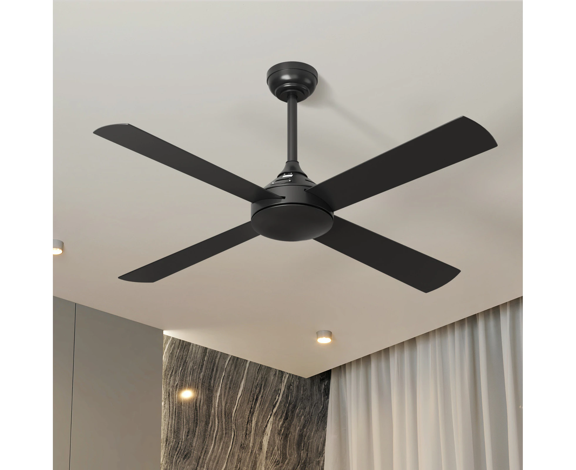 Vevare 52'' Ceiling Fan AC Motor with Remote Control Timer Black