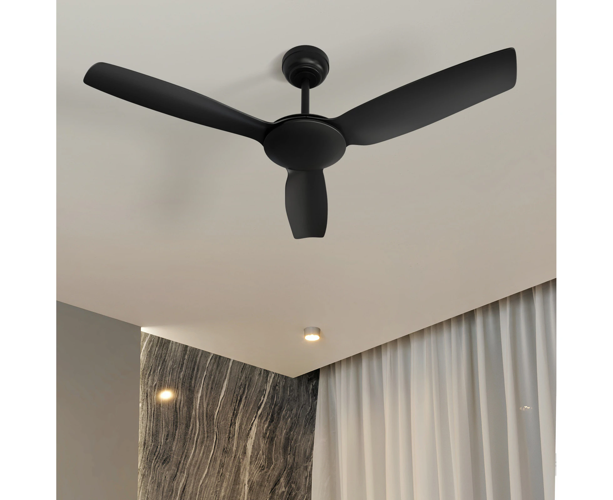 Vevare 52" Ceiling Fan DC Motor With Remote Control Timer 5 Speed Fans Black