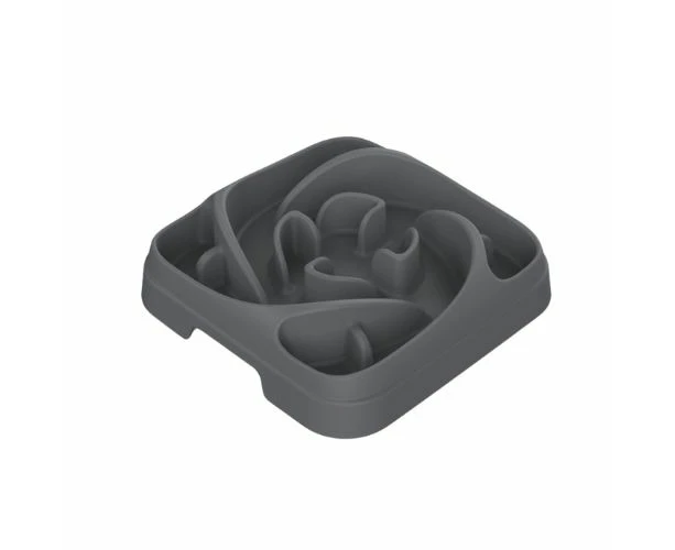 Petset Slow Feed Bowl Square Slate