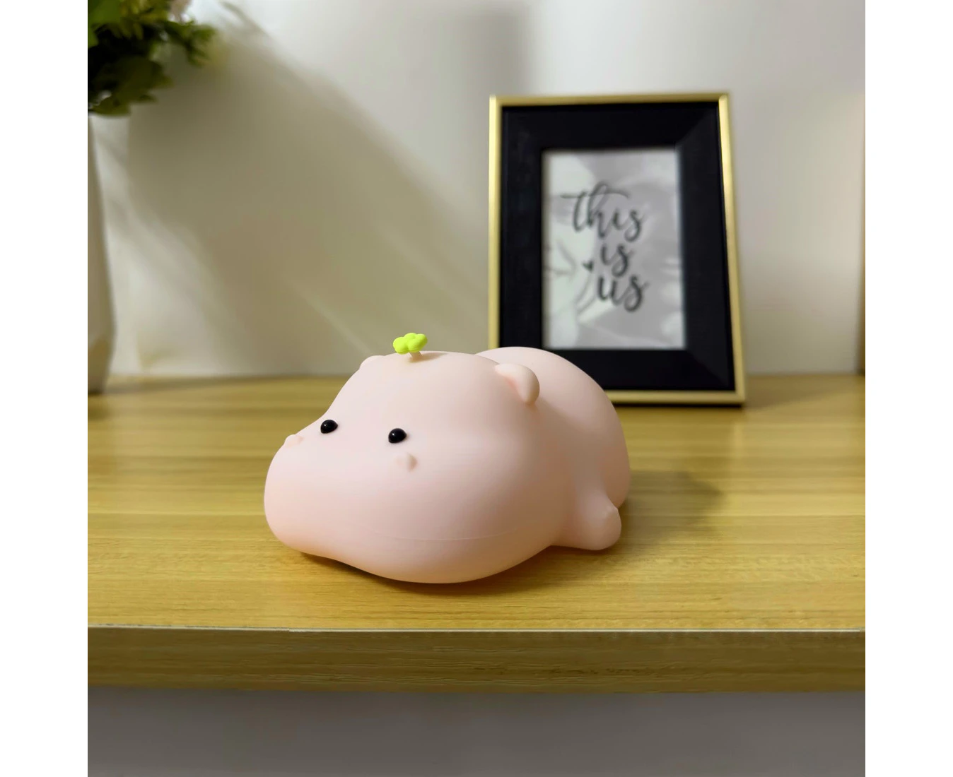 Silicone Night Light Lamp Cute Hippo USB Rechargeable Lights Bedroom with Timing Function, Adorable Cartoon Bedside Lamps