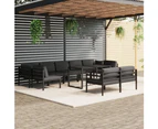 vidaXL 10 Piece Garden Lounge Set with Cushions Aluminium Anthracite