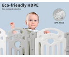 Bopeep Kids Playpen Baby Safety Gate Toddler Fence Child Play Game Toy 24 Grey