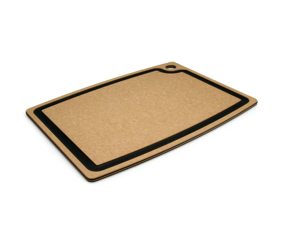 Gourmet Series Cutting Board With Juice Groove (Natural/Slate) - 37x29cm