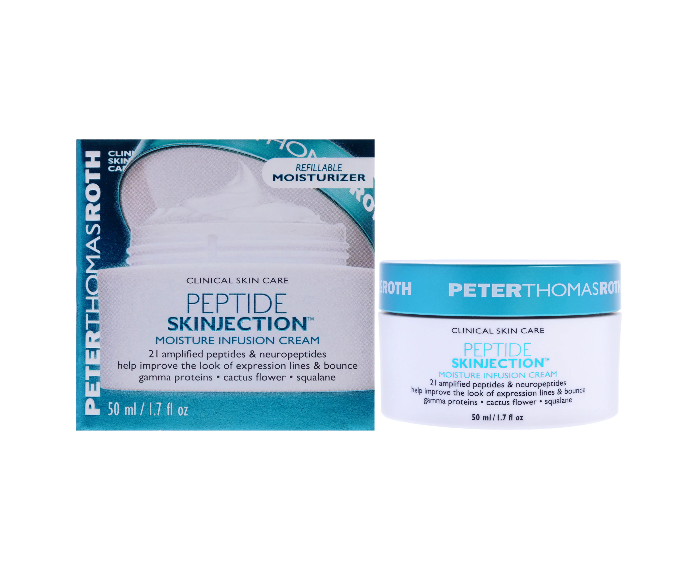 Peptide Skinjection Moisture Infusion Cream by Peter Thomas Roth for Unisex - 1.7 oz Cream (Refillable)