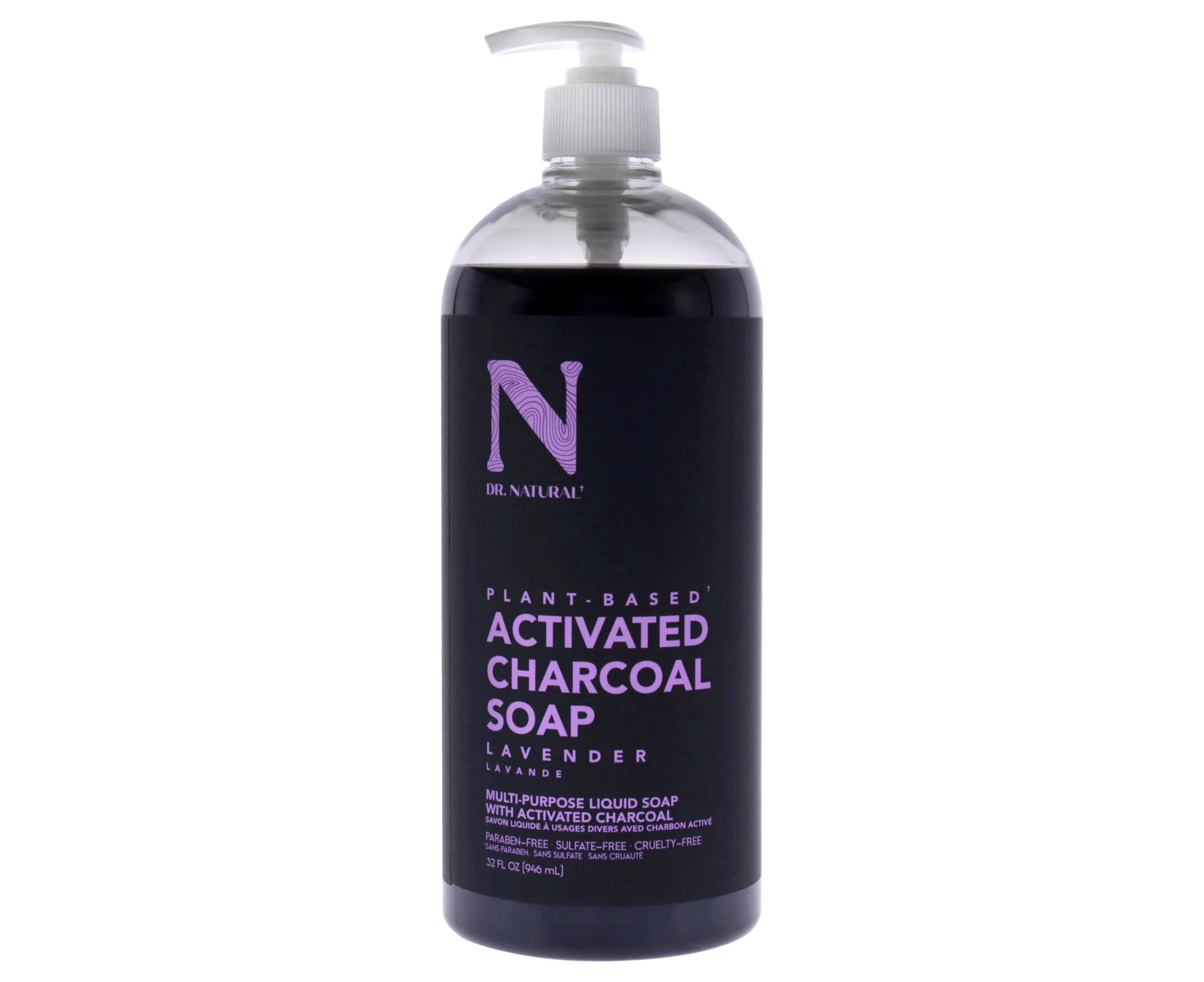 Activated Charcoal Liquid Soap - Lavender by Dr. Natural for Unisex - 32 oz Soap