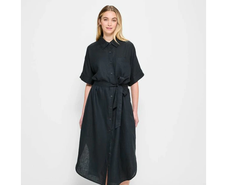 Target European Linen Button Through Midi Dress