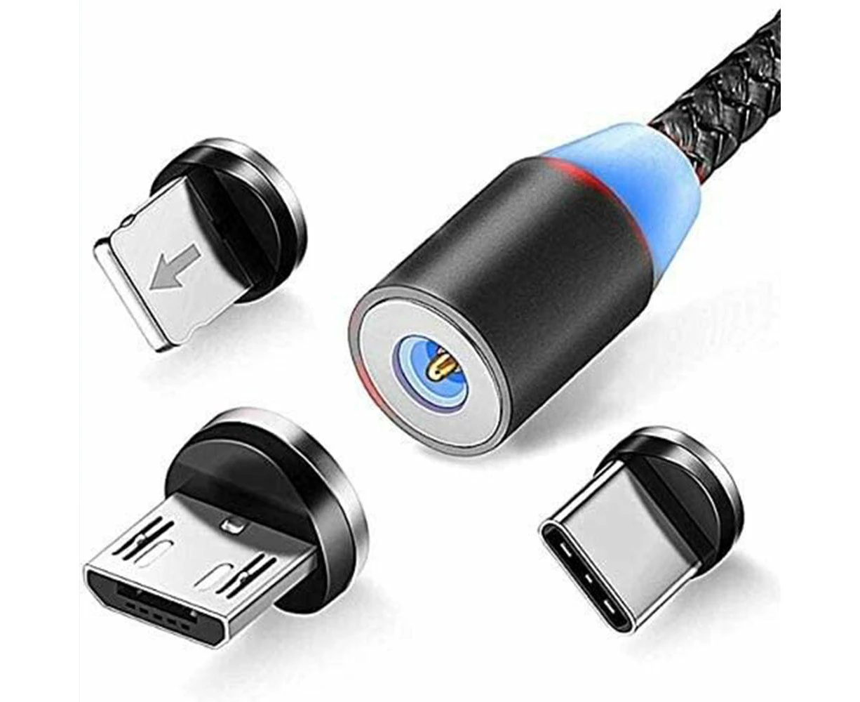 2pcs Magnetic Usb A Led Charging Cable /usb C/micro For Iphone 14 Samsung 1m 2m