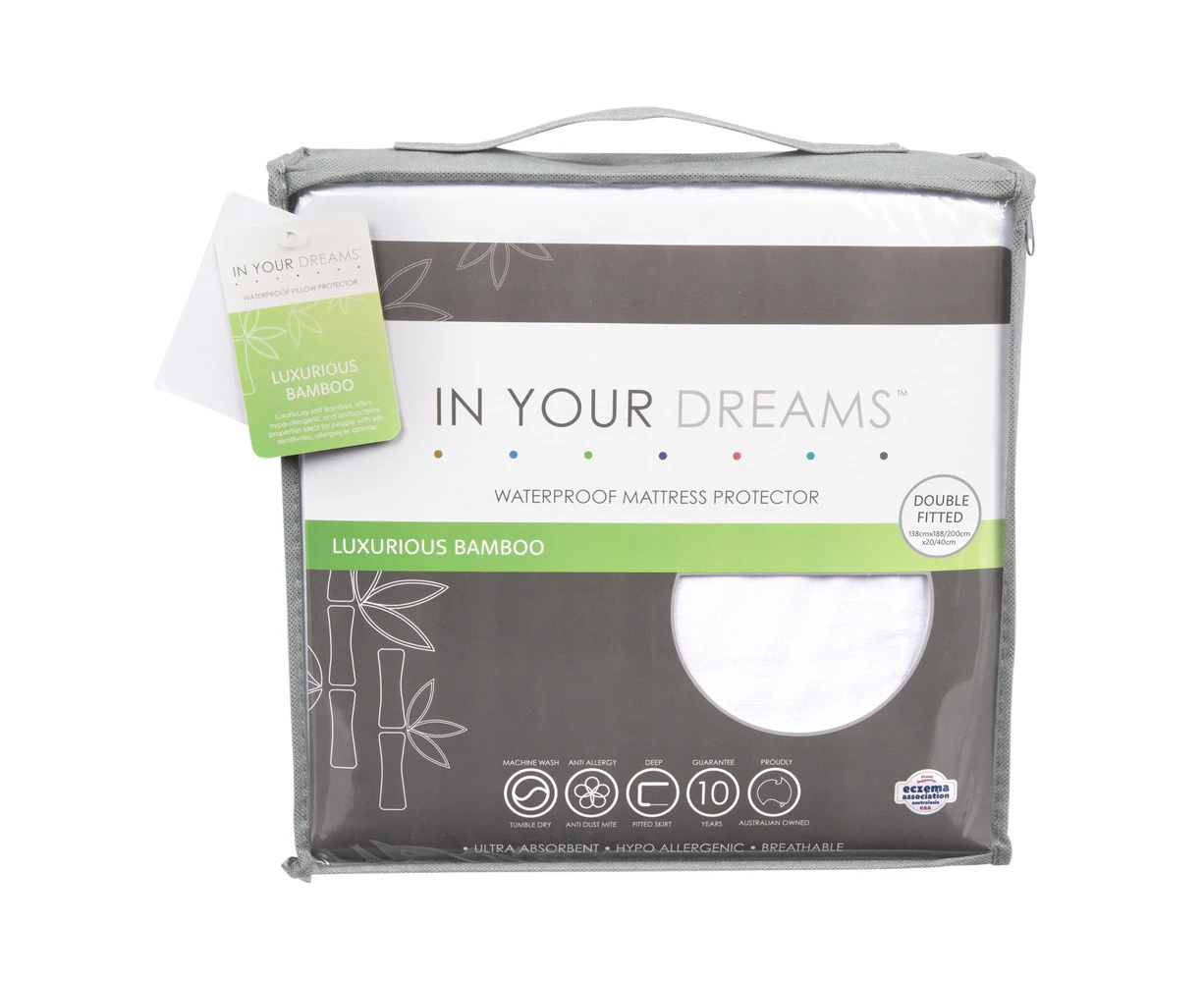 In Your Dreams Double Cooling Bamboo Waterproof Mattress Protector - 130GSM