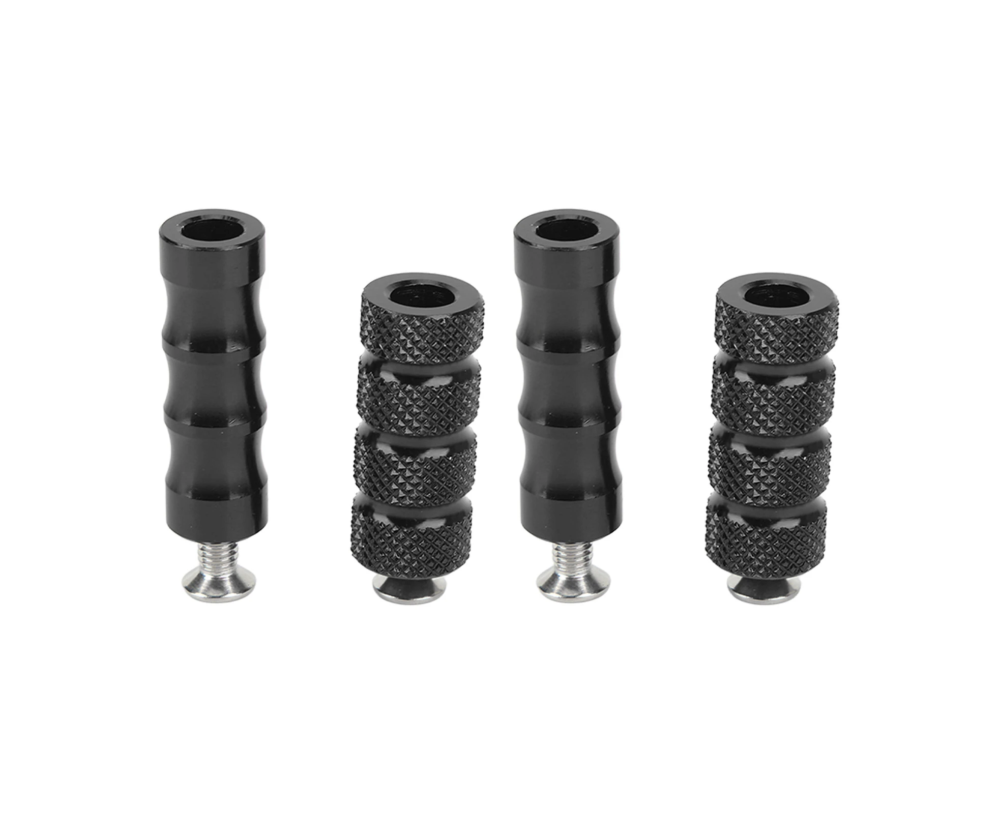 2-Pair CNC Motorcycle Brake Foot Pegs, Precise Fit for M6 6mm Mounting Bolts, Black