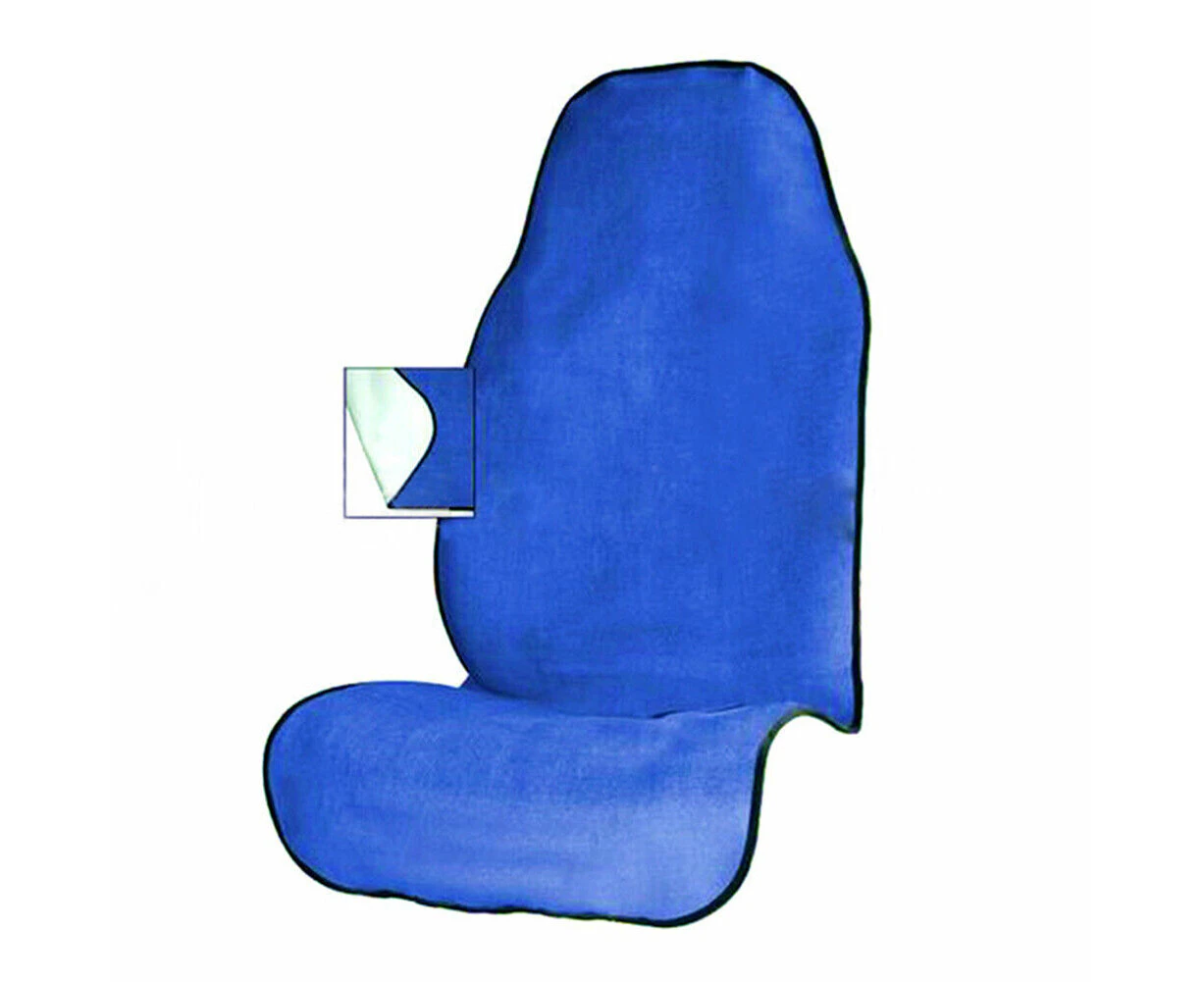 Blue Car Seat Towel Cover - Sweat Absorbing Waterproof Front Seat Protector