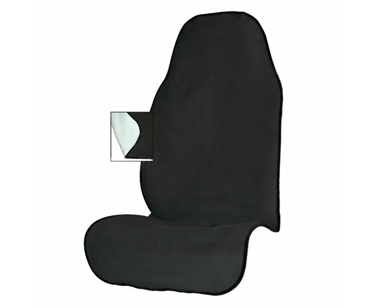 Black Car Seat Towel Cover - Sweat Absorbing Waterproof Front Seat Protector