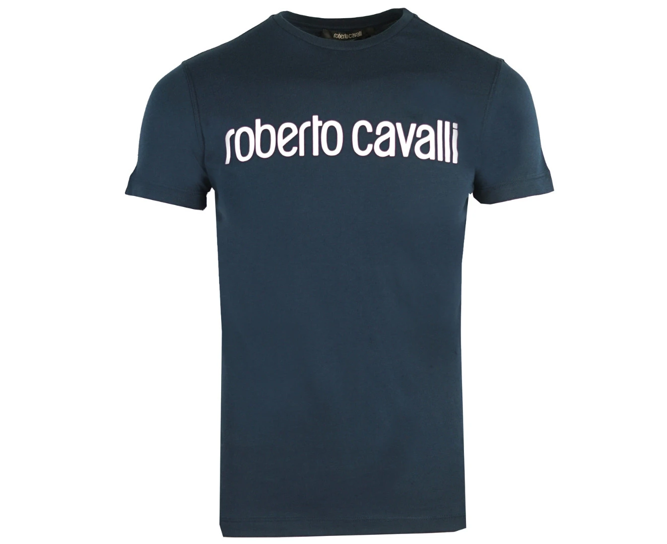 Roberto Cavalli Mens T-Shirt HST68F 04926 Navy