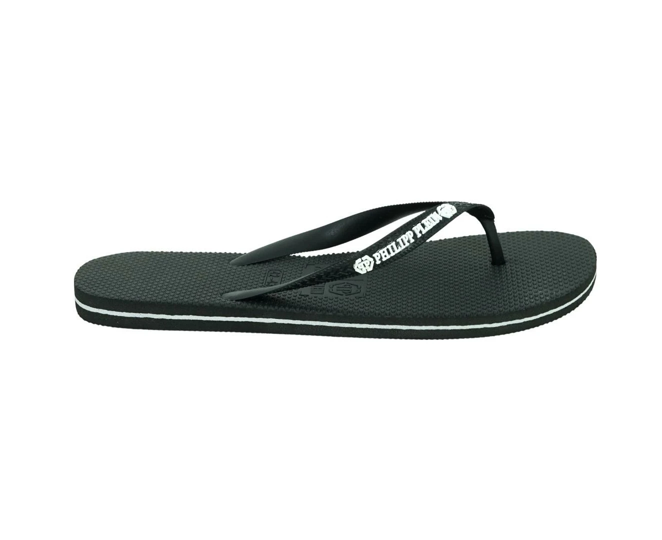 Philipp Plein Mens IMPS904 99B Flip Flops Black