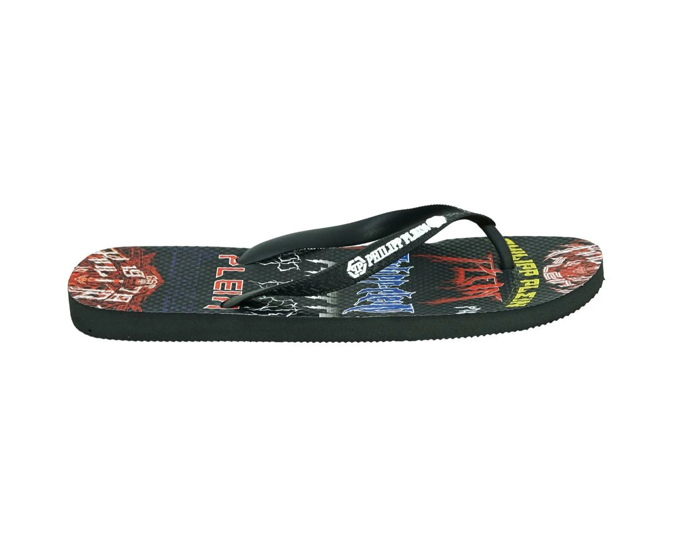 Philipp Plein Mens IMPS902 99 Flip Flops Black