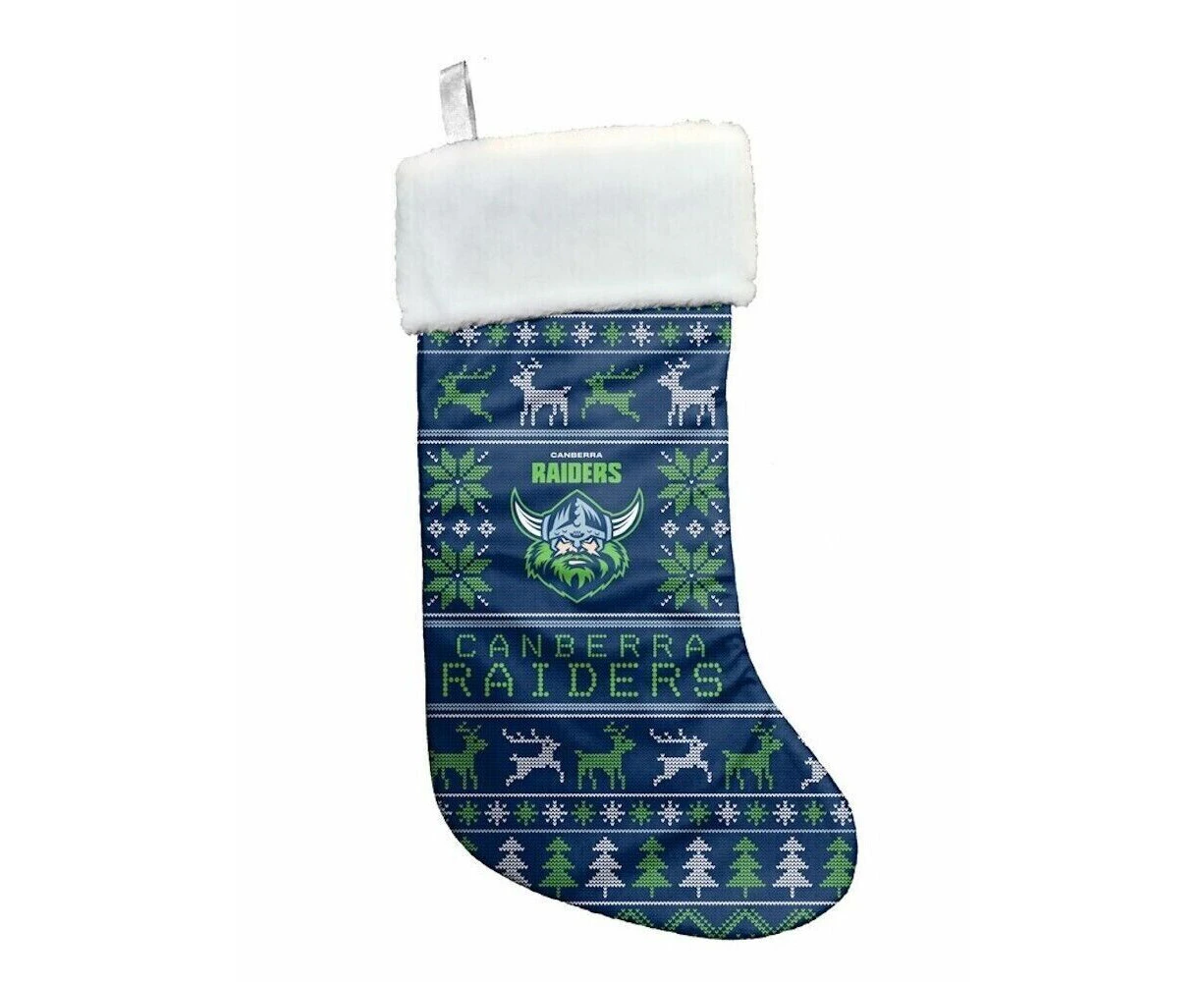 NRL Christmas Stocking - Canberra Raiders - Sweater Print - XMAS