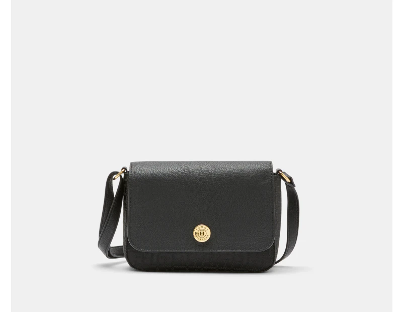 Tommy Hilfiger Brenna II Flap Crossbody Bag - Black Tonal