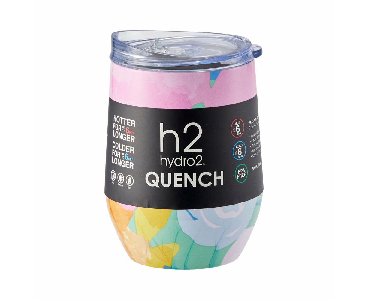 h2 hydro2 h2 Quench Wine Tumbler 350ml - Paint Floral