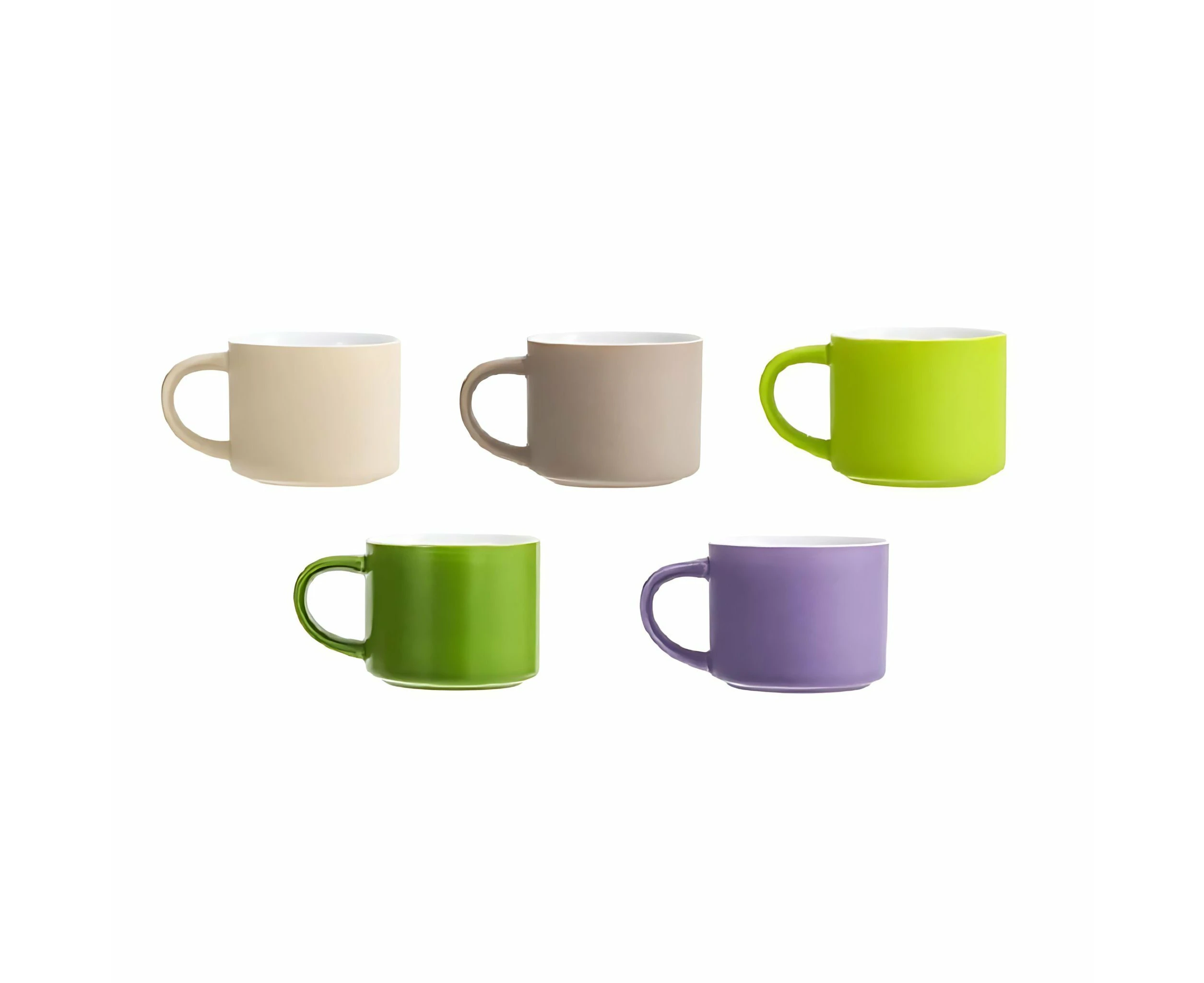 Anygleam Coffee Mug Multicolor 5Pcs Set Ceramic Round Non Slip Cup Drinkware