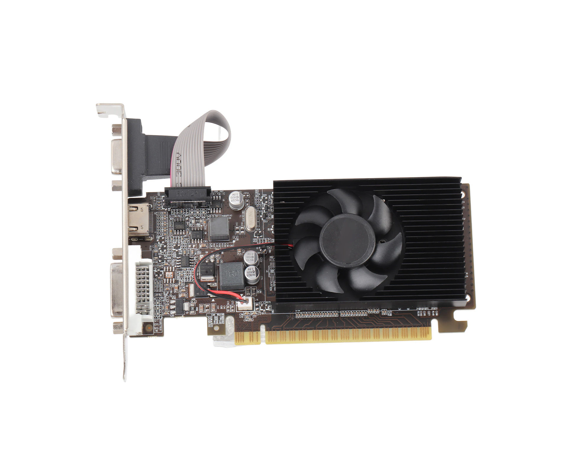 GT610 1GB DDR3 Graphics Card Support DVI VGA HD Multimedia Interface 64 Bit Game Graphics Card with Silence Cooling Fan