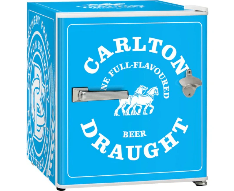 Carlton Draught 'Original' Logo Retro Mini Bar Fridge Schmick Brand With Opener