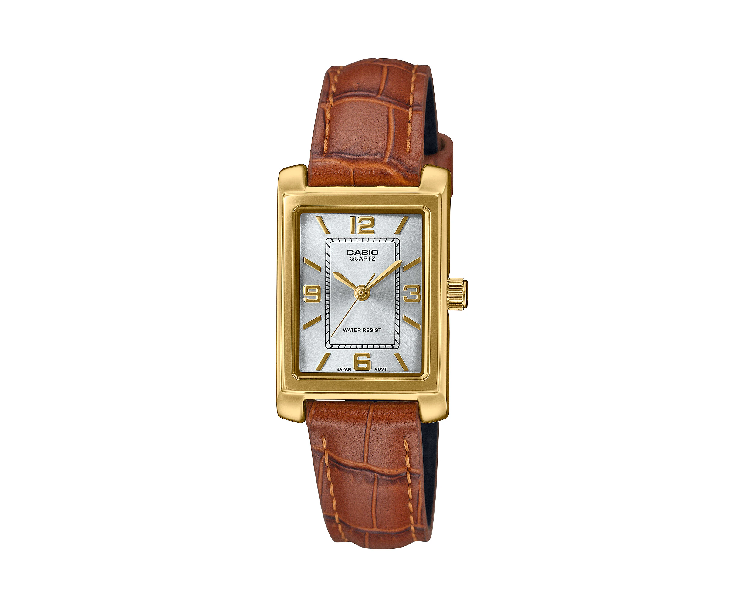 Casio Standard Ana Tunneau Brown Leather Strap Watch LTP1234GLL-7A