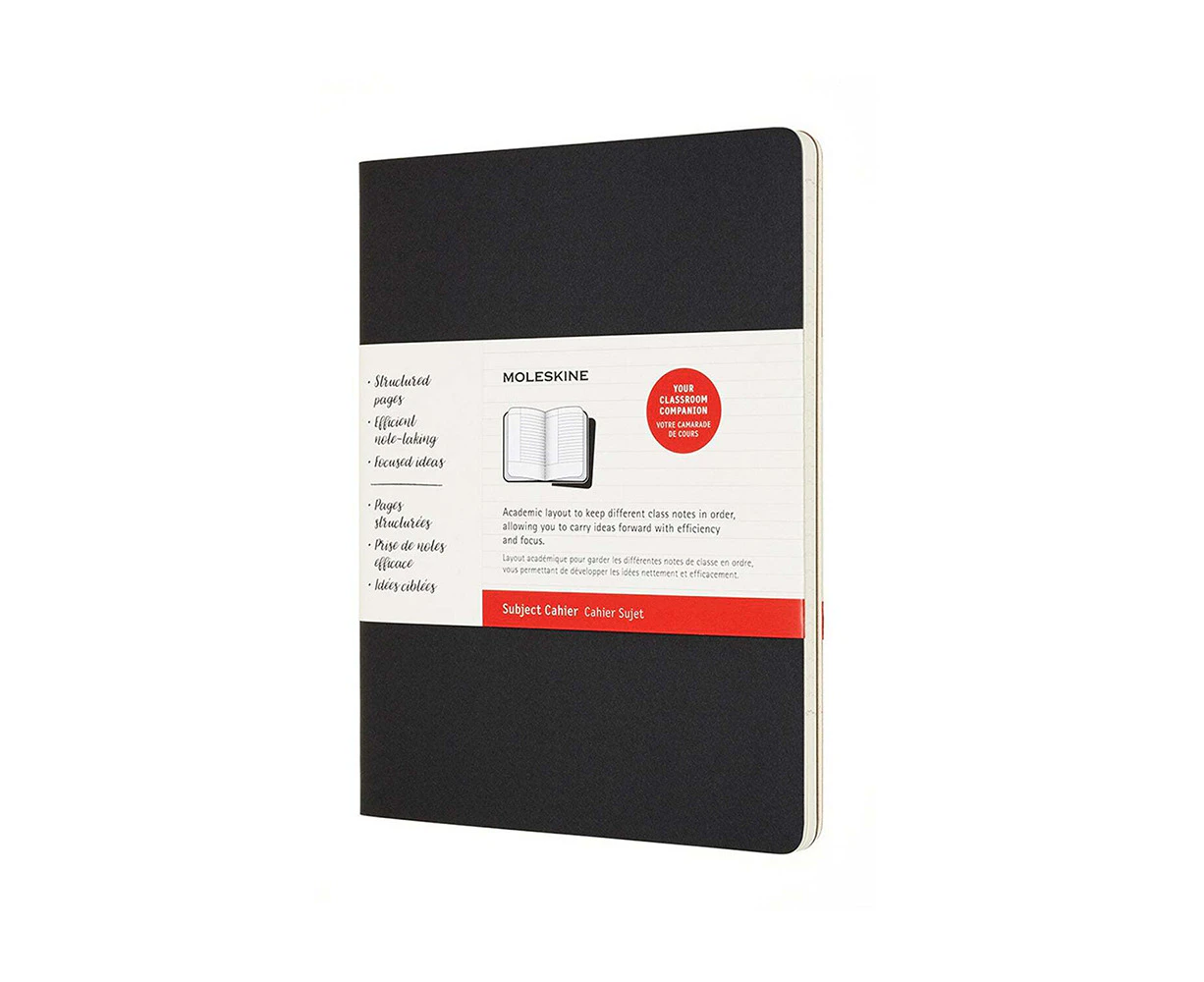 2pc Moleskine Cahier Soft Cover Subject Journal/Notebook Set Black/Kraft XL