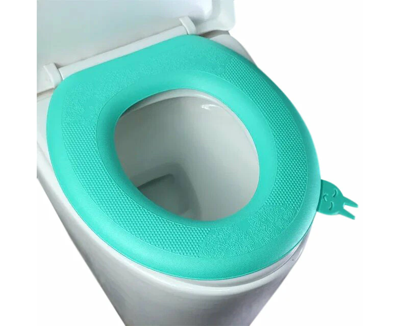 Anyhouz Toilet Seat Cover Green Washable Mat Pad Cushion O-shape Toilet Seat Toilet  Accessories