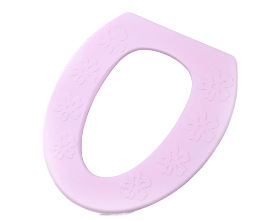 Anyhouz Toilet Seat Cover Pink Water Proof High Foam EVA Simple Type O Pad for Bathroom  Accessories