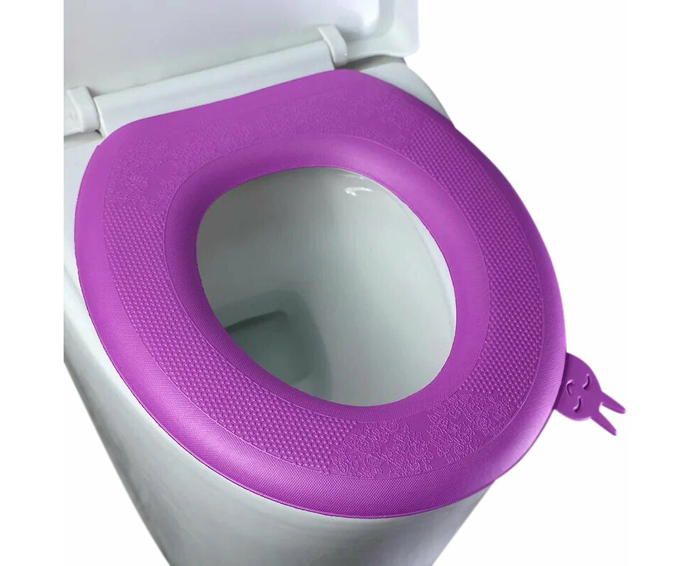 Anyhouz Toilet Seat Cover Purple Washable Mat Pad Cushion O-shape Toilet Seat Toilet  Accessories