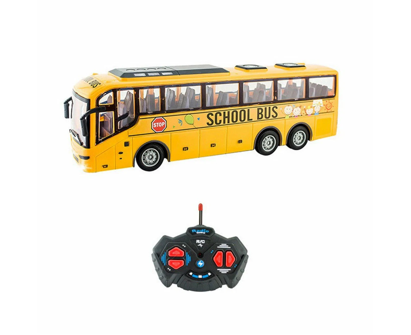 Remote Control Bus All Directions Driving RC School Bus Electronic Vehicle Toy With LED Lights-Yellow