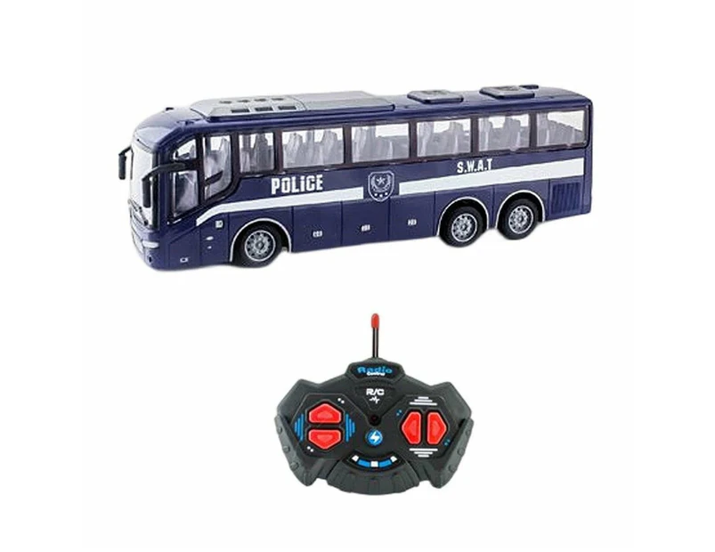 Remote Control Bus All Directions Driving RC School Bus Electronic Vehicle Toy With LED Lights-Blue