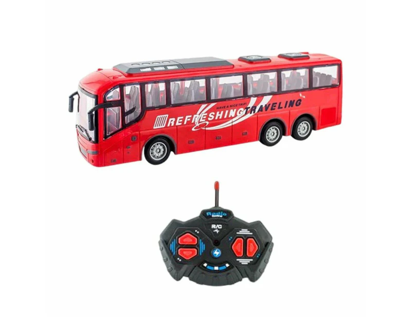 Remote Control Bus All Directions Driving RC School Bus Electronic Vehicle Toy With LED Lights-Red