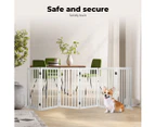 Pawz Wooden Pet Gate Dog Fence Safety Stair Barrier Security Door 6 Panel Large