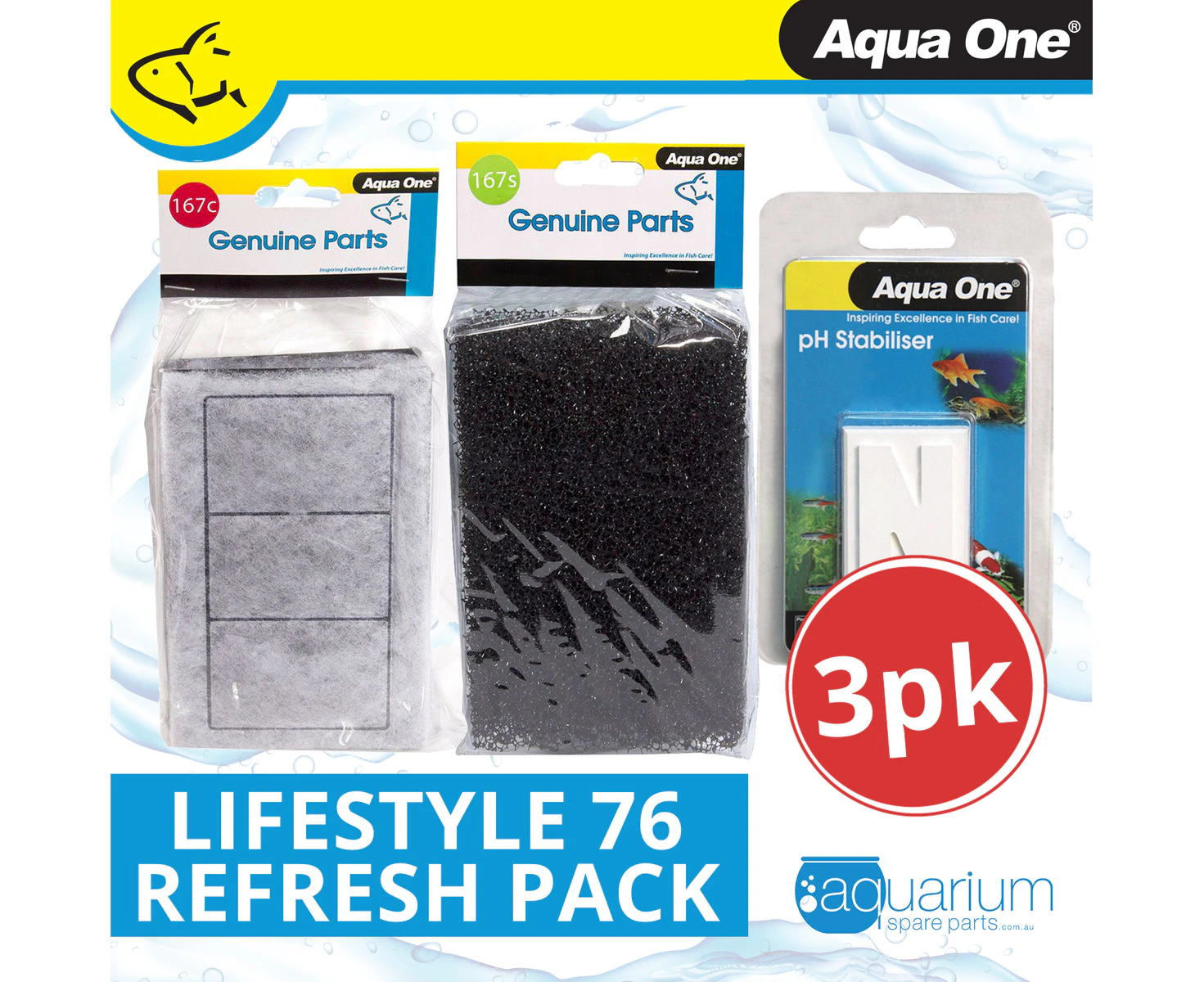 Aqua One Lifestyle 72 Refresh Pack (3pk)