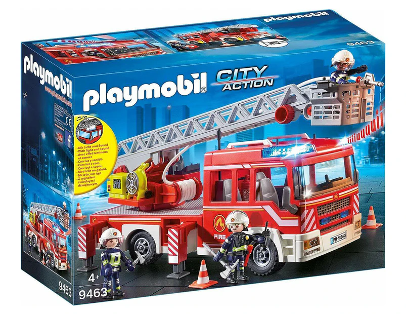 Playmobil Fire Engine w/ Ladder Kids/Childrens Interactive Play Toy Playset 4+