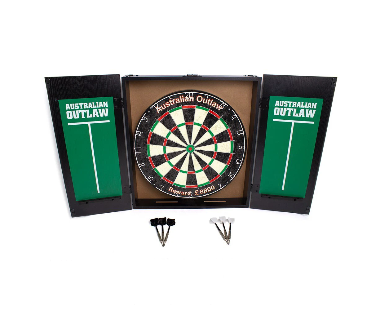 Formula Sports Australian Outlaw Dartboard & Cabinet Set Kids/Family Outdoor Toy