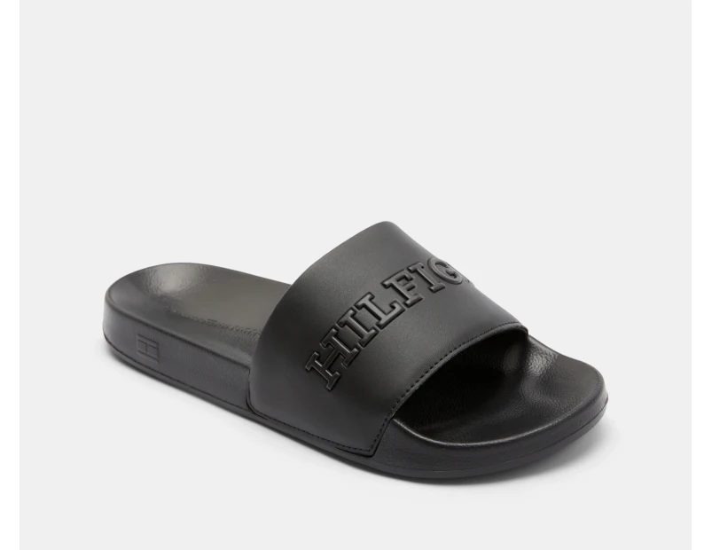 Tommy Hilfiger Men's 3D Print Pool Slides - Black