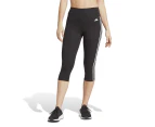 Adidas Women's Train Essentials 3-Stripes High-Waisted 3/4 Leggings - Black