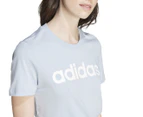 Adidas Women's Essentials Slim Logo Tee / T-Shirt / Tshirt - Wonder Blue