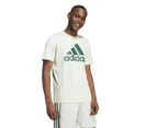 Adidas Men's Essentials Single Jersey Big Logo Tee / T-Shirt / Tshirt - Linen Green/Collegiate Green