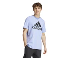 Adidas Men's Essentials Single Jersey Big Logo Tee / T-Shirt / Tshirt - Blue Spark/Black